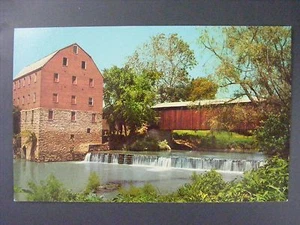 Burfordsville Missouri Mill Puente Cubierto Vintage Curt Teich Postal 1965 - Imagen 1 de 2