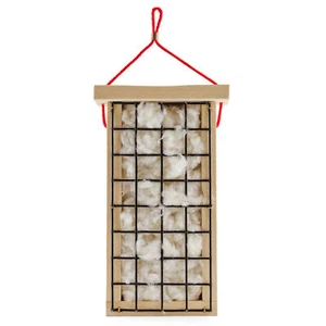 Wooden Bird Nest Material Holder; Rustic Handmade Bird Nest Material Dispenser - Picture 1 of 9
