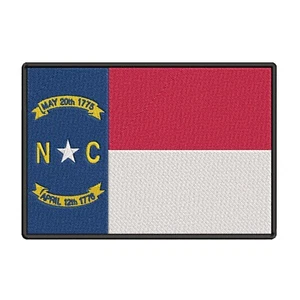 NORTH CAROLINA STATE FLAG embroidered Hook Loop PATCH new APPLIQUE EMBLEM - Picture 1 of 12