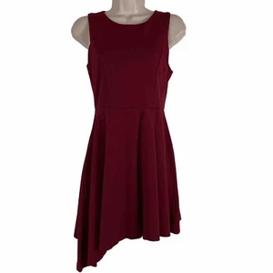 Monteau Dress Youth Girls Small A-Line Sleeveless Asymmetrical Party Maroon Red - Picture 1 of 10