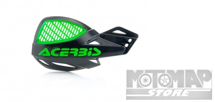 Paramani Acerbis Mx Uniko Vented Cross Enduro Nero Verde + Kit Montaggio - Immagine 1 di 1