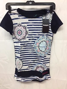 T-Shirt Girl Desigual Ref. 19SGTKXE 100% Cotton Size 11/12ans Multicolour New - Picture 1 of 6