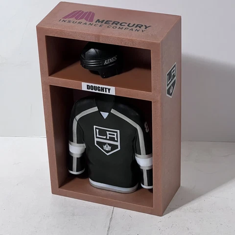 l.a. kings doughty jersey and helmet mercury insurance plastic display lockeroom Cover