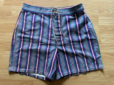 Vintage 90's J. Crew Multicolored Striped Flat Front Casual Men Size 36 - Image 1 of 4
