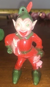 Christmas Pixie Elf Rosbro Plastic Made in Japan Mid Century Modern Red Green - Picture 1 of 3