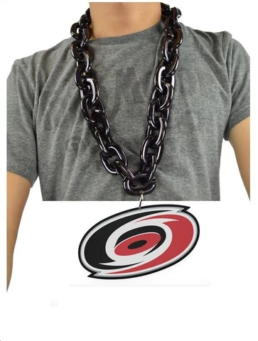 New NHL Carolina Hurricanes BIG Fan Chain Black Necklace 3D Foam Cover