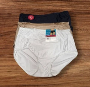 Vanity Fair Radiant ~ Womens Brief Underwear Panties 3-Pair Nylon (P) ~ M/6 - Picture 1 of 4