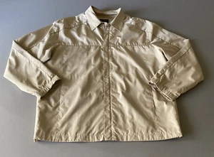 Trussardi Vintage Men's Size 105L Jacket Khaki Logo Windbreaker Golf Long Sleeve - Picture 1 of 22