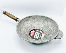 Padella Wok saltapasta antiaderente in alluminio manico smontabile 28 cm