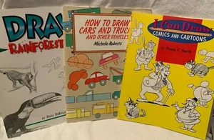 Lot of 3 How To Draw/I Can Draw/Draw Rainforest Books - Picture 1 of 8