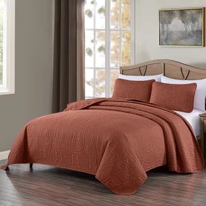 Austin King Bedspread Set 3-Piece Pinsonic Quilted Oversized Bedspread Coverlet - Picture 1 of 9