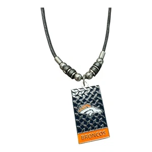 Denver Broncos Diamond Plate Necklace with 20-Inch Cord - Picture 1 of 1