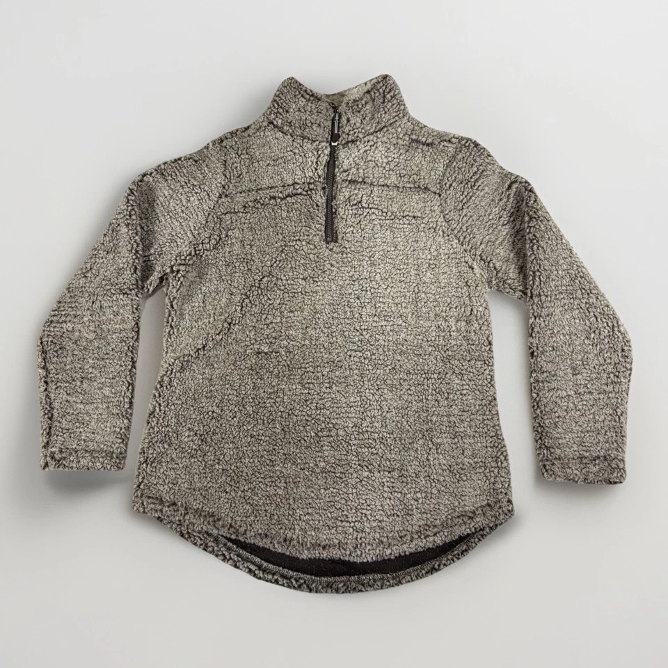 Зеленый чай шерпа плюшевый медведь флисовая куртка женщин большой серый насмешливый воротник 1/4 молнии - Изображение 1 из 4