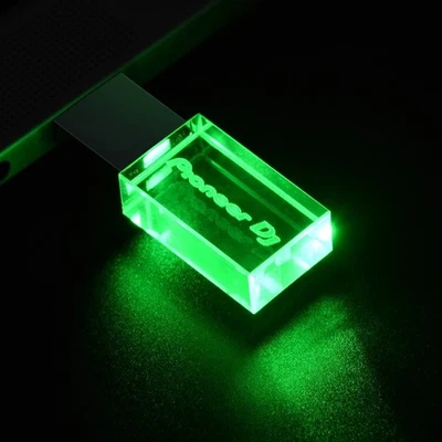 Pioneer DJ LED Crystal USB 2.0 Flash Drive 32GB Green Memory Stick - Image 1 of 3