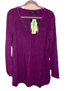 NWT Attitudes By Renee Purple Tunic Size Large - Picture 1 of 4