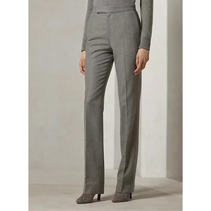 Ralph Lauren Collection Purple Label Alecia Heather Gray Wool Flannel Pants 12 - Picture 1 of 11