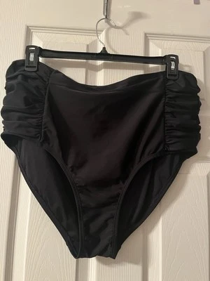 Ava & Viv 20/22W Swimsuit Bottom Stretch Nylon Black Gathers at Sides Waist 38” - Image 1 of 3