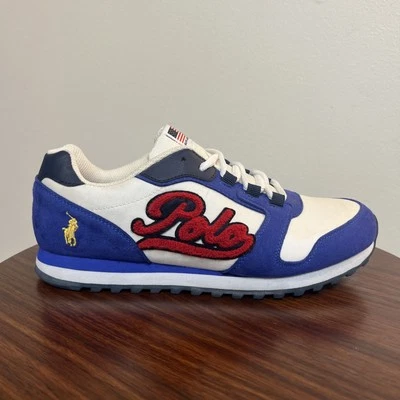 Tênis POLO RALPH LAUREN EUA Oryion Script Chenille Royal Boys 6.5 Feminino 9.5 - Imagem 1 de 4