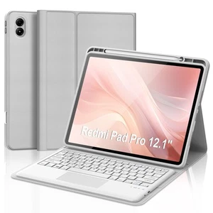 Touchpad Keyboard Case for Xiaomi Redmi Pro 12.1'' 2024, Folio Slim PU Stand ... - Picture 1 of 8