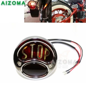 12v Motorcycle "Stop" Tail Light Fit Harlely Bobber Chopper Ford Model A 1928-31 - Picture 1 of 10