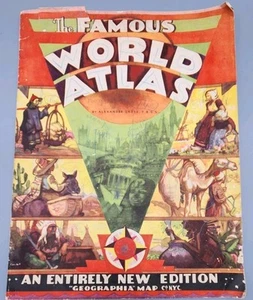 The Famous World Atlas Geographia Map Co Vintage NYC See Photos - Picture 1 of 15
