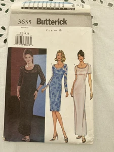 Vintage Butterick 90s+ dress pattern No 3635 size 12,14,16  cut on 16 - Picture 1 of 3