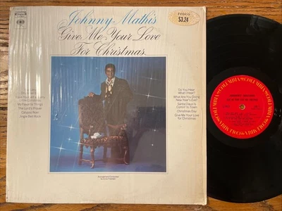 Johnny Mathis Give Me Your Love For Christmas LP Columbia Holiday + Shrink GD - Image 1 of 4