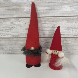 Schweden Weihnachtswichtel Weihnachtsfiguren, 2er Set Junge und Mädchen rot weiß Schweineschwänze - Bild 1 von 7