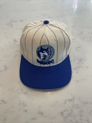 De colección Starter Minnesota Timberwolves Snapback Sombrero Blanco y Azul Pin Rayas RARO Foto 1 de 4