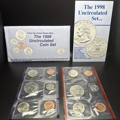 1998 US Uncirculated Mint Set 10 Coin United States Philadelphia Denver P & D - Image 1 of 3
