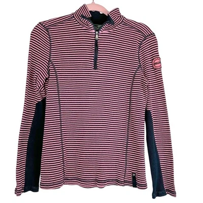 Lauren Ralph Lauren Active Quarter Zip Pullover Pink/Black Stripe  - Image 1 of 4