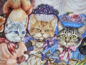 RARE 1999 Danbury Mint Fanciful Felines #1 "Miss Kitty's Tea Party" New IB/COA - Picture 1 of 9