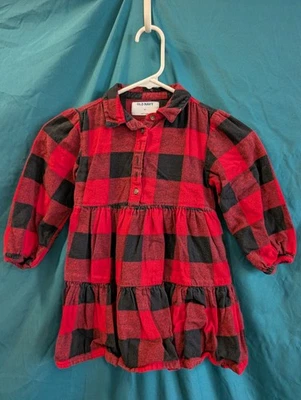 Antiguo Vestido Azul Marino Niñas 4T Rojo Búfalo Franela a Cuadros Manga Larga Foto 1 de 4