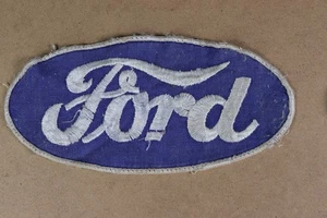 Toppa ovale vintage Ford - logo ricamato precoce, blu e bianco, larghezza 8" - EL - Foto 1 di 5