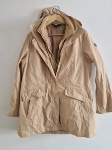 LANDS' END 3 in 1 Beige Hooded Coat Size L - Picture 1 of 6