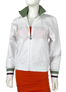 $298 Veronica Beard New Auth 2 US 38 IT XS White Zip Track Jacket Coat Runway - Picture 1 of 13