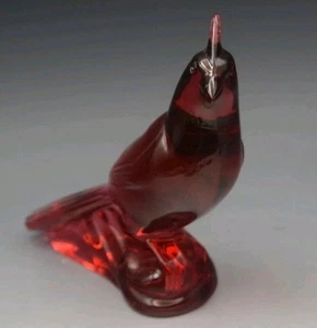 BACCARAT Ruby Red Crystal Cardinal 5" - RARE Retired Art Figurine, France - Picture 1 of 8