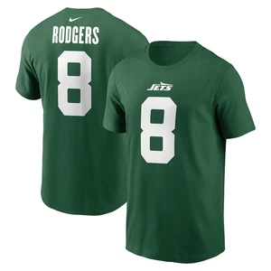 New NWT Nike Tee New York Jets NFL Aaron Rodgers #8 T-Shirt Men's Size M - Picture 1 of 4
