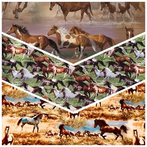 Horses *CHOOSE DESIGN* Country Farm Animal Multiple Sewing Quilting Fabrics  FQ - Bild 1 von 4