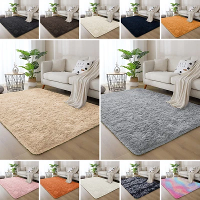 Shaggy Fluffy Area Rug Anti Skid Living Room Bedroom Carpet Ultra Soft Floor Mat - Image 1 of 4
