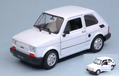 MODELLINO AUTO EPOCA STATICO WELLY FIAT 126 1973 BIANCO MODELLISMO SCALA 1:21 - Immagine 1 di 2