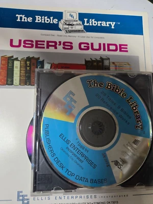 Ellis Enterprises The Bible Library CD-ROM w/ User Guide, 1st ed, 1988 - Image 1 of 4