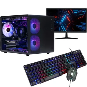 Gaming PC Bundle 22" Core i5 256GB SSD + 500GB 16GB RAM GT710 2GB Windows 10 - Picture 1 of 54