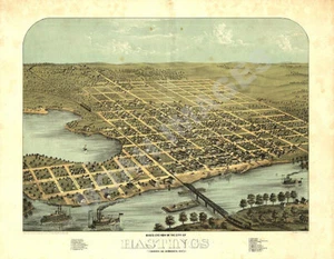 Panoramic Map of Hastings MN 16x20 - Picture 1 of 1