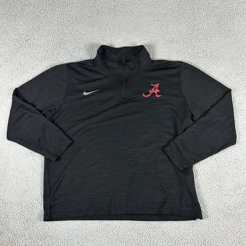 Alabama Crimson Tide Shirt Mens XL Black Dri-Fit 1/4 Zip Long Sleeve Nike Cover