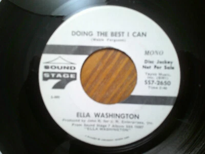 PROMO SOUND STAGE 45 RECORD/ELLA WASHINGTON/DOING THE BEST I/SWEETER AND SWEETER - Image 1 of 2