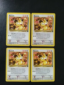 Pokémon TCG Meowth x4 Team Rocket 62 Regular Unlimited Common LP/NM - Picture 1 of 2
