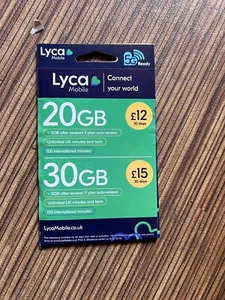 Carte SIM Lyca Mobile | Pay As You Go | 5G, 100sims - Photo 1/2