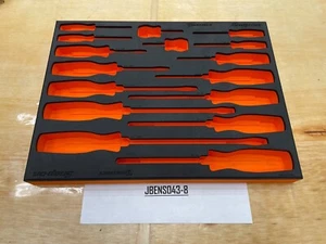 Snap-on Tools ORANGE FOAM ORGANIZER for 16pc Soft Grip Screwdriver Set FMSGD01BO - Picture 1 of 11