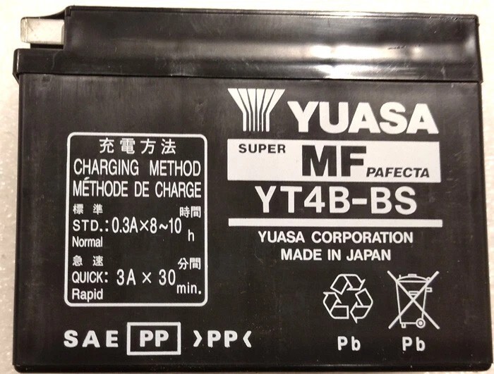 BATTERIA YUASA YT4BBS 12V 2,3AH SIGILLATA CON ELETTROLITO A CORREDO 065030 - Immagine 1 di 4